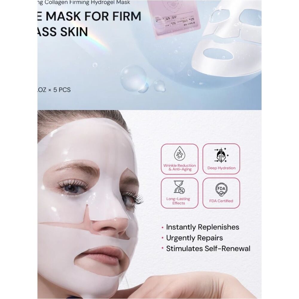 BLBLINK GLASS SKIN Overnight Deep Hydrating Collagen Anti-Wrinkle Box of 5 $53 - Picture 2 of 8